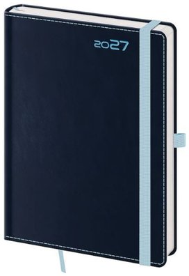Týdenní diář 2027 A5 Double Blue s poutkem