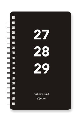 Diář 2027 tříletý 14denní, černý