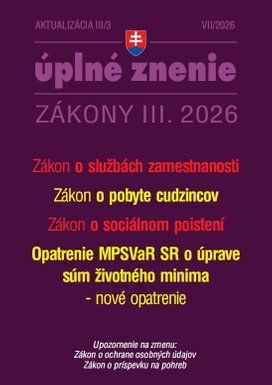 Aktualizácia III/3 2026 – Zamestnanosť
