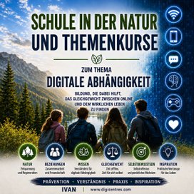 Outdoor-Schule und Themenkurse zum Thema digitale Sucht.