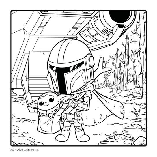 Star Wars - Mandalorian - Grogu - COZY omalovánky
