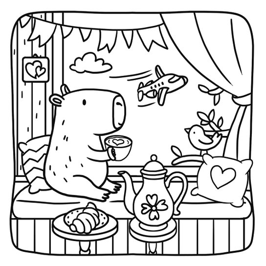 Roztomilé kapybary - COZY omalovánky