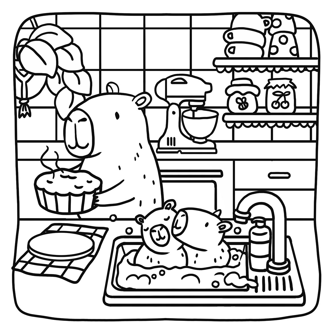 Roztomilé kapybary - COZY omalovánky