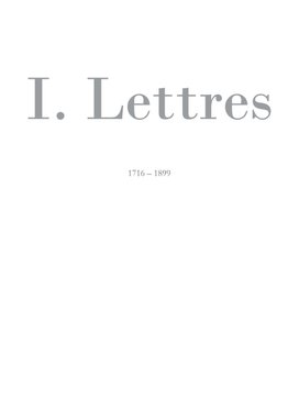 I. Lettres