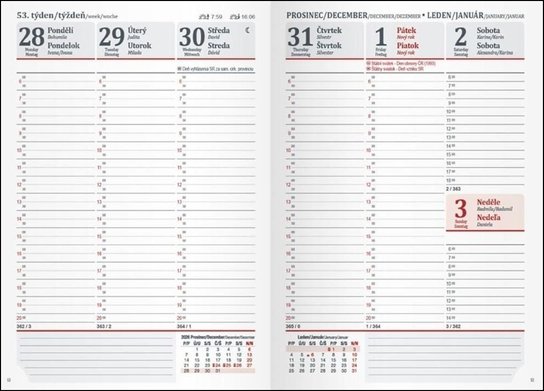 Diář 2027 T805 PU černý/šedý s gumkou