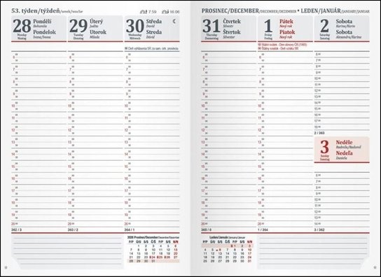 Diář 2027 T805 PU modrý/tmavě modrý s gumkou